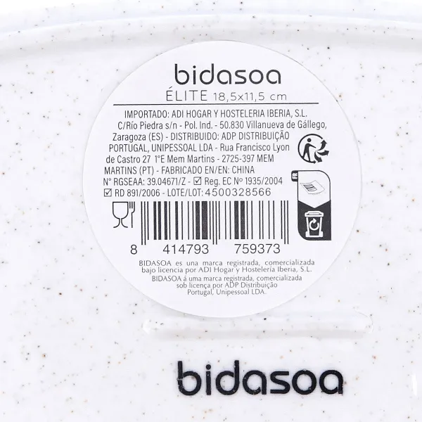 поднос для закусок Bidasoa Elite Белый 18,5 x 11,5 cm (8 штук)
