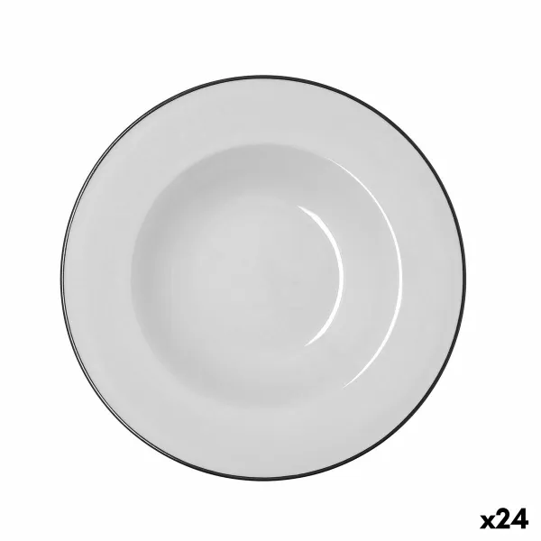 Dziļais šķīvis Bidasoa Glacial Filo Balts Keramika Ø 23,5 cm (24 gb.)