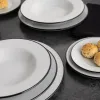 Deep Plate Bidasoa Glacial Filo White Ceramic Ø 23,5 cm (24 Units)