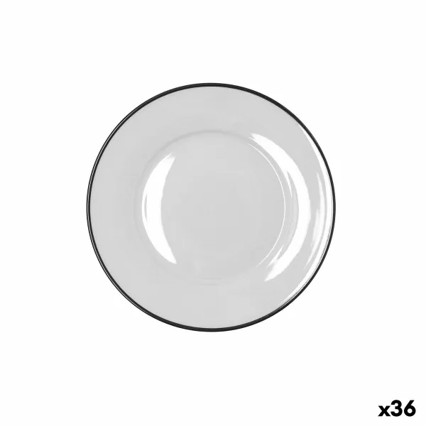 Desertinė lėkštė Bidasoa Glacial Filo Balta Keramikinis Ø 19 cm (36 Vienetai)