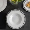 Desertinė lėkštė Bidasoa Glacial Filo Balta Keramikinis Ø 19 cm (36 Vienetai)