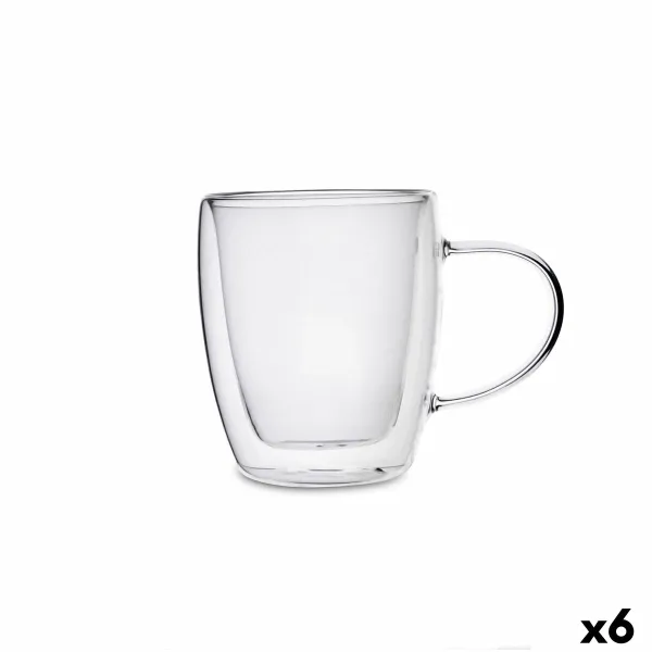 Tee- ja kahvikuppi Quid Serenia Läpinäkyvä Lasi 300 ml (6 osaa)