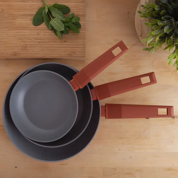 Pannusetti Bidasoa Zocco Harmaa Terrakotta Metalli 3 Kappaletta
