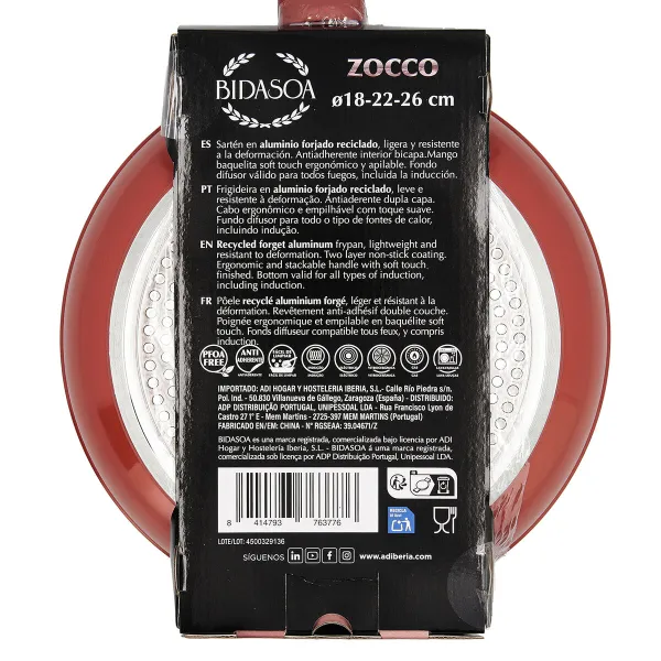 Set of pans Bidasoa Zocco Grey Terracotta Metal 3 Pieces