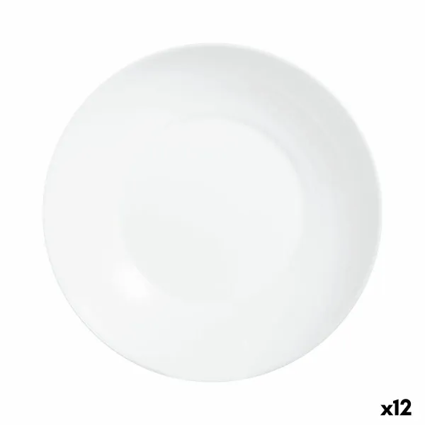 Deep Plate Luminarc Apy White Glass Ø 20 cm (12 Units)