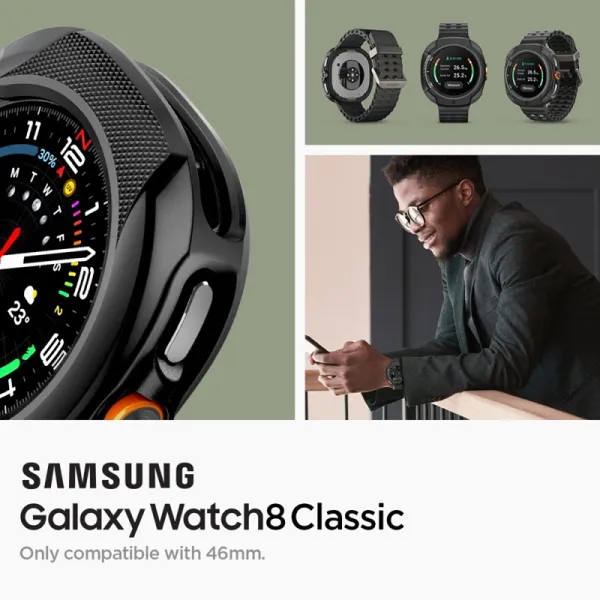 Spigen Liquid Air - Case for Samsung Galaxy Watch 8 Classic 46 mm (Matte Black)