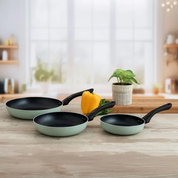 Set of pans Quid Tropic Green Metal 3 Pieces