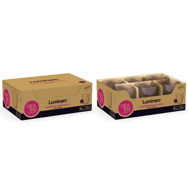 Stiklas vandeniui Luminarc Concepto Rožinė stiklas 310 ml (6 vnt.)