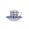 Cup with Plate Quid Kansas Blue Ceramic 90 ml (6 Units)