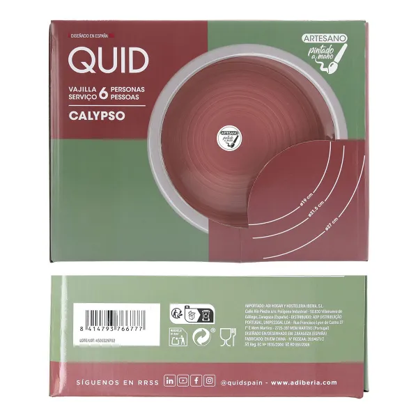 Tableware Quid Calypso Red Ceramic 18 Pieces
