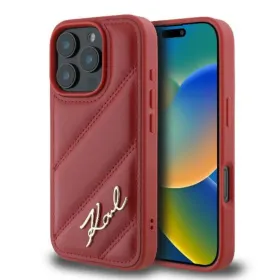 Karl Lagerfeld Quilted Signature - Case for iPhone 16 Pro Max (red)
