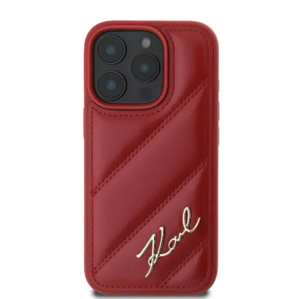 Karl Lagerfeld Quilted Signature - Case for iPhone 16 Pro Max (red)