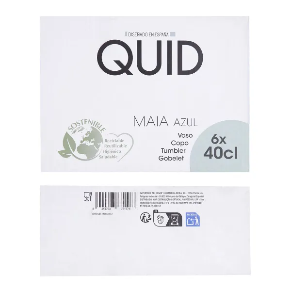 Glass Quid Maia Blue Glass 400 ml (6 Units)