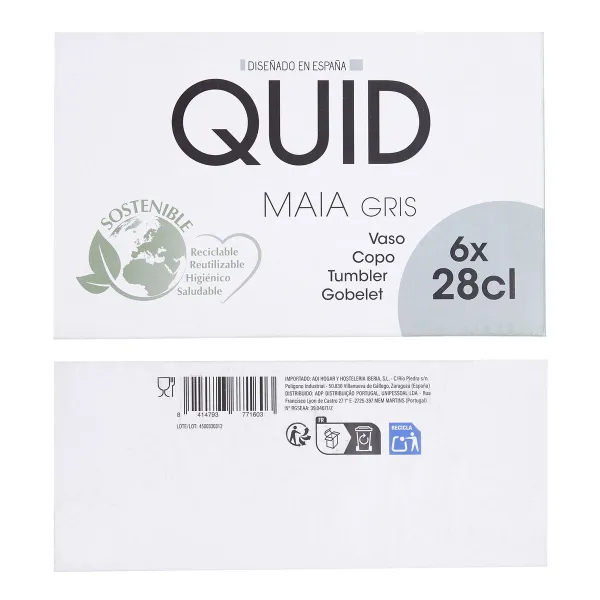 Стакан Quid Maia Синий Cтекло 280 ml (6 штук)
