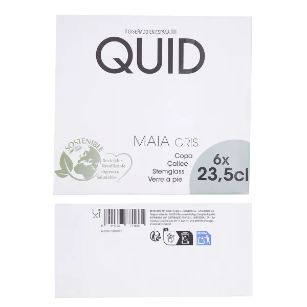 Стакан Quid Maia Синий Cтекло 235 ml (6 штук)