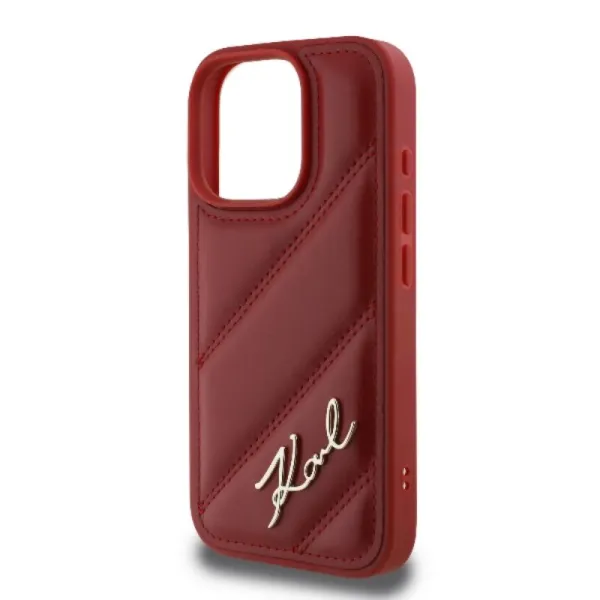 Karl Lagerfeld Quilted Signature - Case for iPhone 16 Pro Max (red)