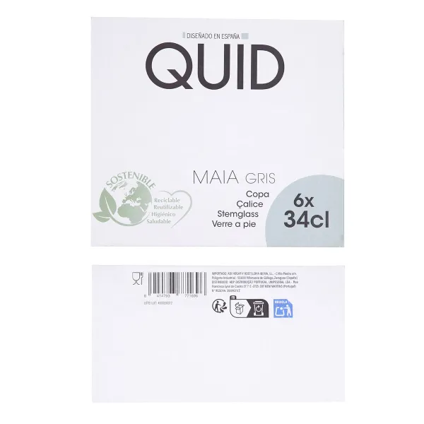 Stiklinė Quid Maia Mėlyna stiklas 340 ml (6 vnt.)