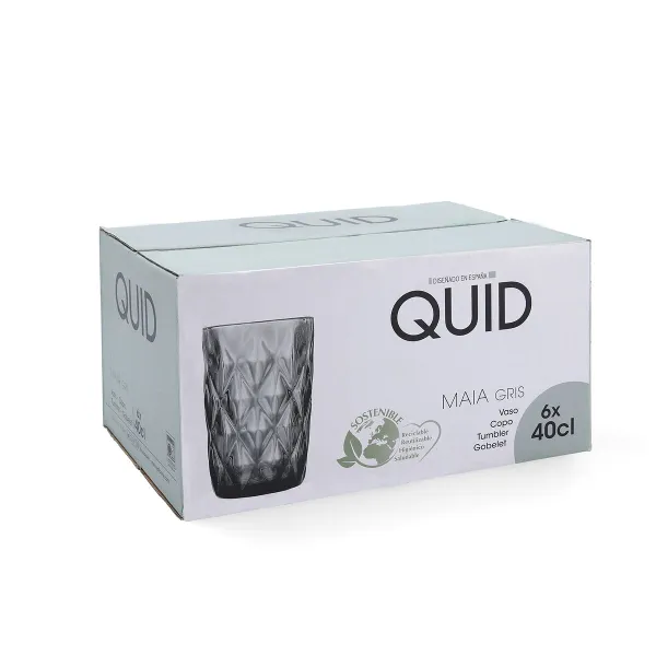 Стакан Quid Maia Синий Cтекло 400 ml (6 штук)