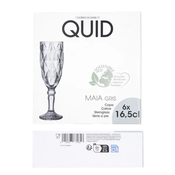 Бокал для шампанского Quid Maia Синий Cтекло 165 ml (6 штук)