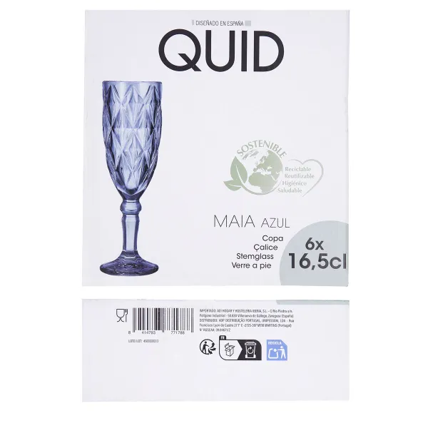 Бокал для шампанского Quid Maia Синий Cтекло 165 ml (6 штук)