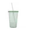 Glāzi ar Salmiņu Quid Quidate Zaļš Plastmasa 475 ml (12 gb.)