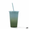 Стакан с Соломинкой Quid Quidate Зеленый Пластик 475 ml (12 штук)