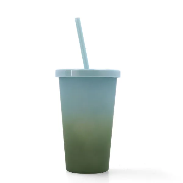 Стакан с Соломинкой Quid Quidate Зеленый Пластик 475 ml (12 штук)