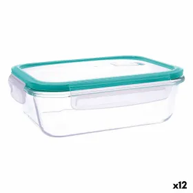 Hermetic Lunch Box Quid Ciclon Turquoise Glass 640 ml (12 Units)