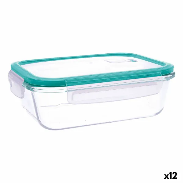Герметичная коробочка для завтрака Quid Ciclon бирюзовый Cтекло 640 ml (12 штук)