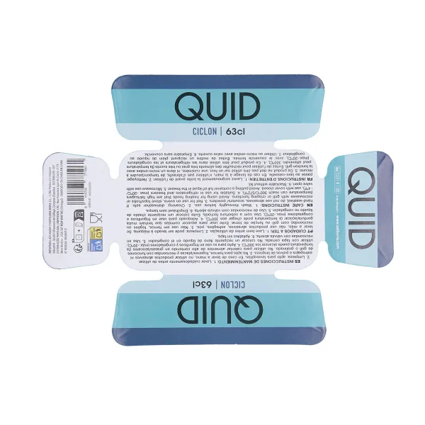 Герметичная коробочка для завтрака Quid Ciclon бирюзовый Cтекло 640 ml (12 штук)