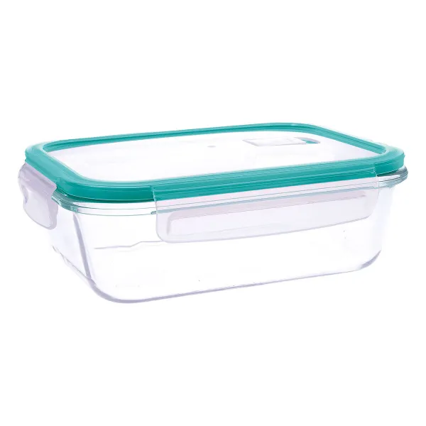 Hermetic Lunch Box Quid Ciclon Turquoise Glass 1,04 L (6 Units)