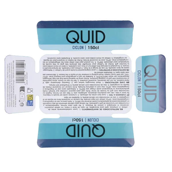 Hermetic Lunch Box Quid Ciclon Turquoise Glass 1,5 L (6 Units)