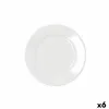 Flat Plate Bidasoa Serenity Hydrozero White Ceramic Ø 21 cm (6 Units)
