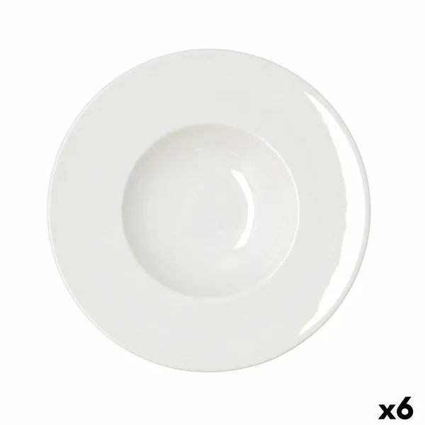 Pasta Dish Bidasoa Serenity Hydrozero White Ceramic Ø 26 cm (6 Units)