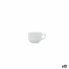 Tee- ja kahvikuppi Bidasoa Serenity Hydrozero Valkoinen Keraminen 90 ml (12 osaa)