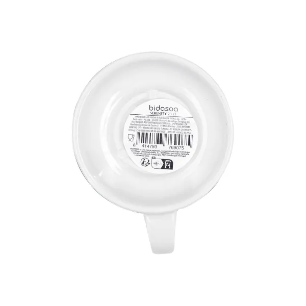Tea and coffee cup Bidasoa Serenity Hydrozero White Ceramic 230 ml (6 Units)