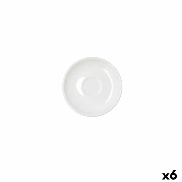 Lautanen Bidasoa Serenity Hydrozero Valkoinen Keraminen Ø 13 cm Kahvi (6 osaa)