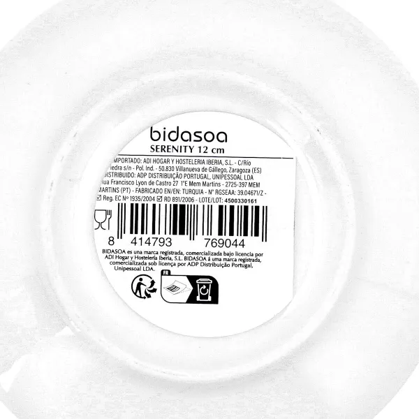 Lautanen Bidasoa Serenity Hydrozero Valkoinen Keraminen Ø 13 cm Kahvi (6 osaa)