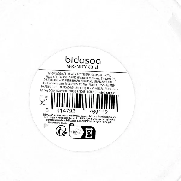 Чайник Bidasoa Serenity Hydrozero Белый Керамика 630 ml (2 штук)