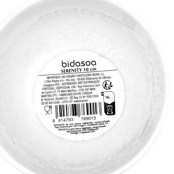 Užkandžių indai Bidasoa Serenity Hydrozero Balta Keramikinis (12 vnt.)