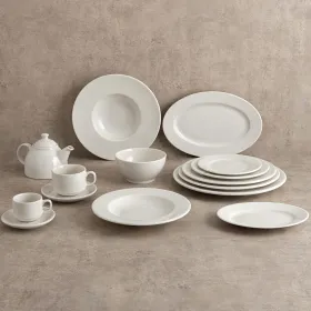 Salad Bowl Bidasoa Serenity Hydrozero White Ceramic Ø 23 cm (6 Units)