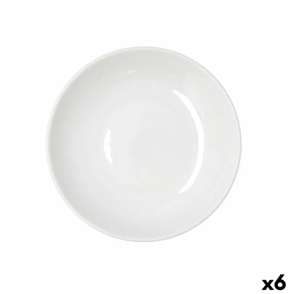 Syvä lautanen Bidasoa Harmony Hydrozero Valkoinen Keraminen Ø 23 cm (6 osaa)