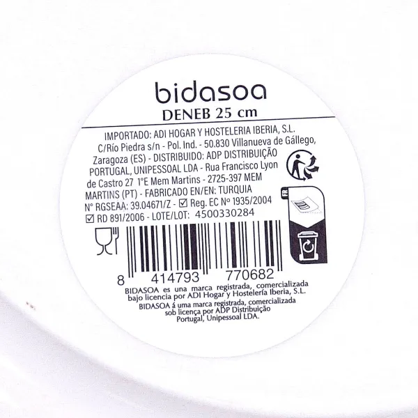 Плоская тарелка Bidasoa Deneb Hydrozero Коричневый Керамика Ø 25 cm (6 штук)