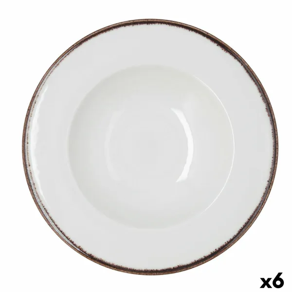 Pasta Dish Bidasoa Orion Hydrozero White Ceramic Ø 30 cm (6 Units)