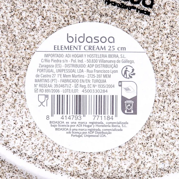 Litteä Lautanen Bidasoa Element Hydrozero Beige Keraminen Ø 25 cm (6 osaa)