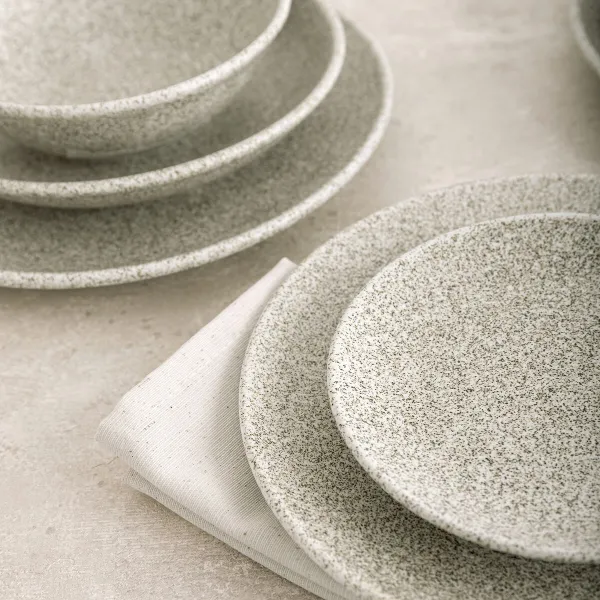 Syvä lautanen Bidasoa Element Hydrozero Beige Keraminen Ø 23 cm (6 osaa)