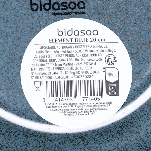 Gili lėkštė Bidasoa Element Hydrozero Mėlyna Keramikinis Ø 20 cm (6 vnt.)