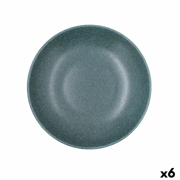 Deep Plate Bidasoa Element Hydrozero Blue Ceramic Ø 23 cm (6 Units)