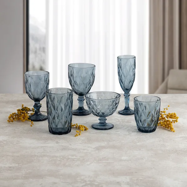 Ice Cream and Milk Shake Glass Quid Maia Blue Glass 300 ml (6 Units)