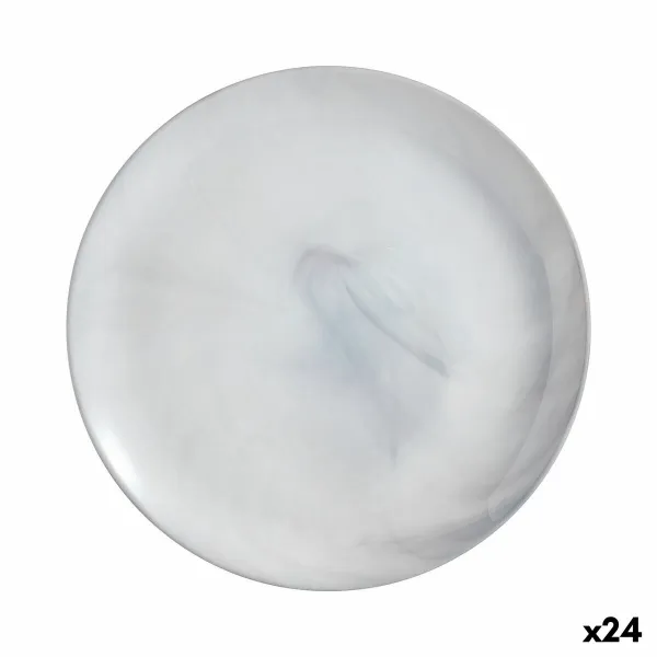 Flat Plate Luminarc Diwali Granit Marb Bicoloured Glass Ø 25 cm (24 Units)
